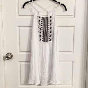 Papillon Black and White Cross Back Linen Dress